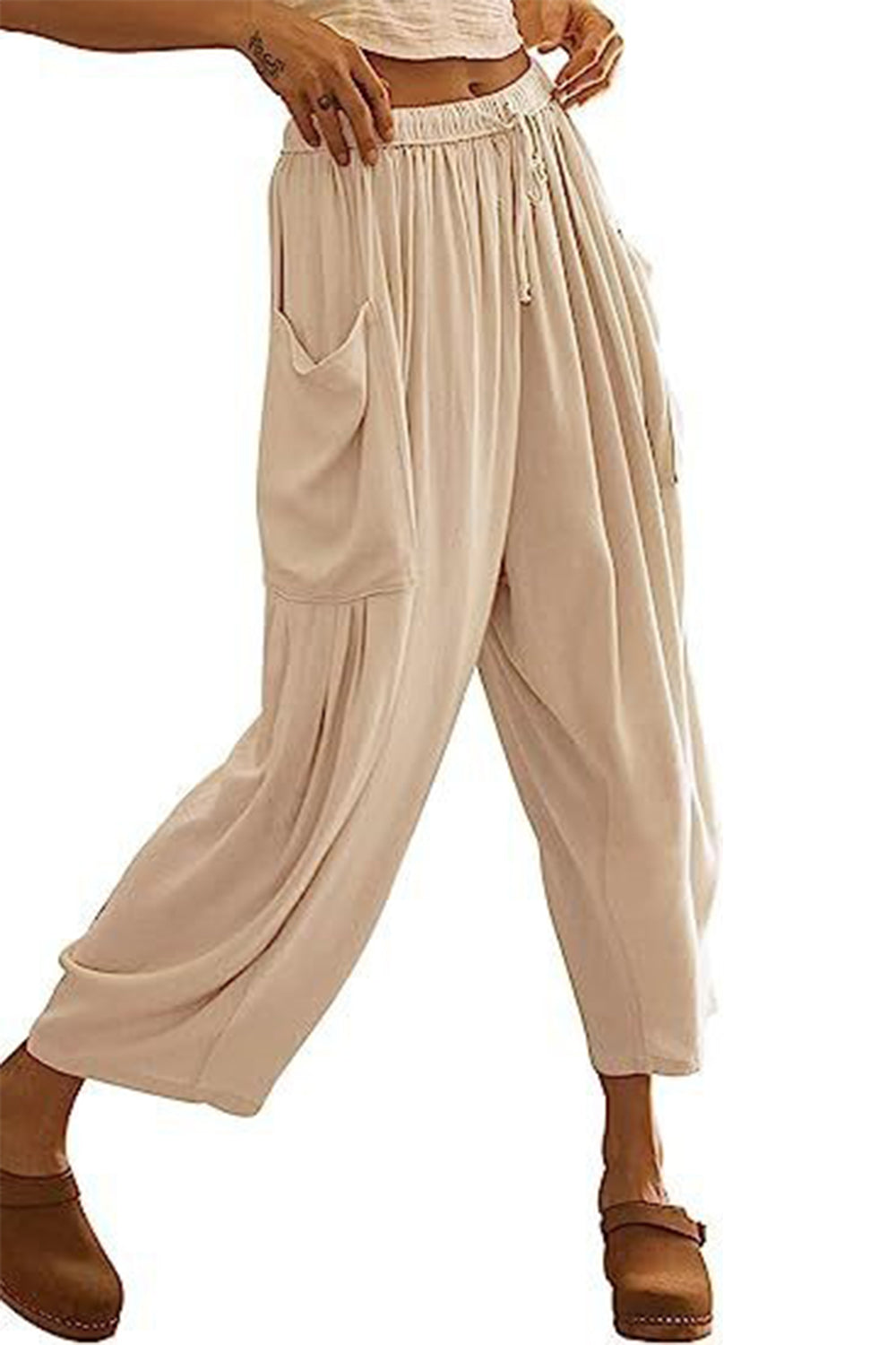 Full Size Pocketed Drawstring Wide Leg Pants 7c7193cc-5355-46a6-87d9-a4a2e8fbbb8b-Max Trendsi