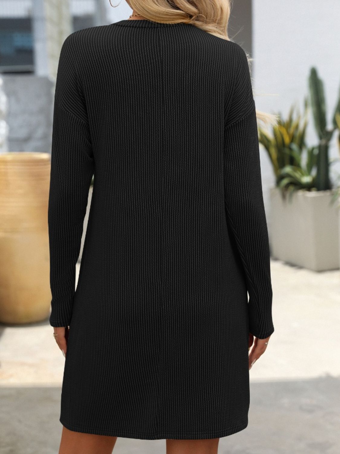Mandy Striped Round Neck Long Sleeve Mini Dress 7cc5ac71-762f-406e-a64a-f06fa151b3ad-Max Glownestbest