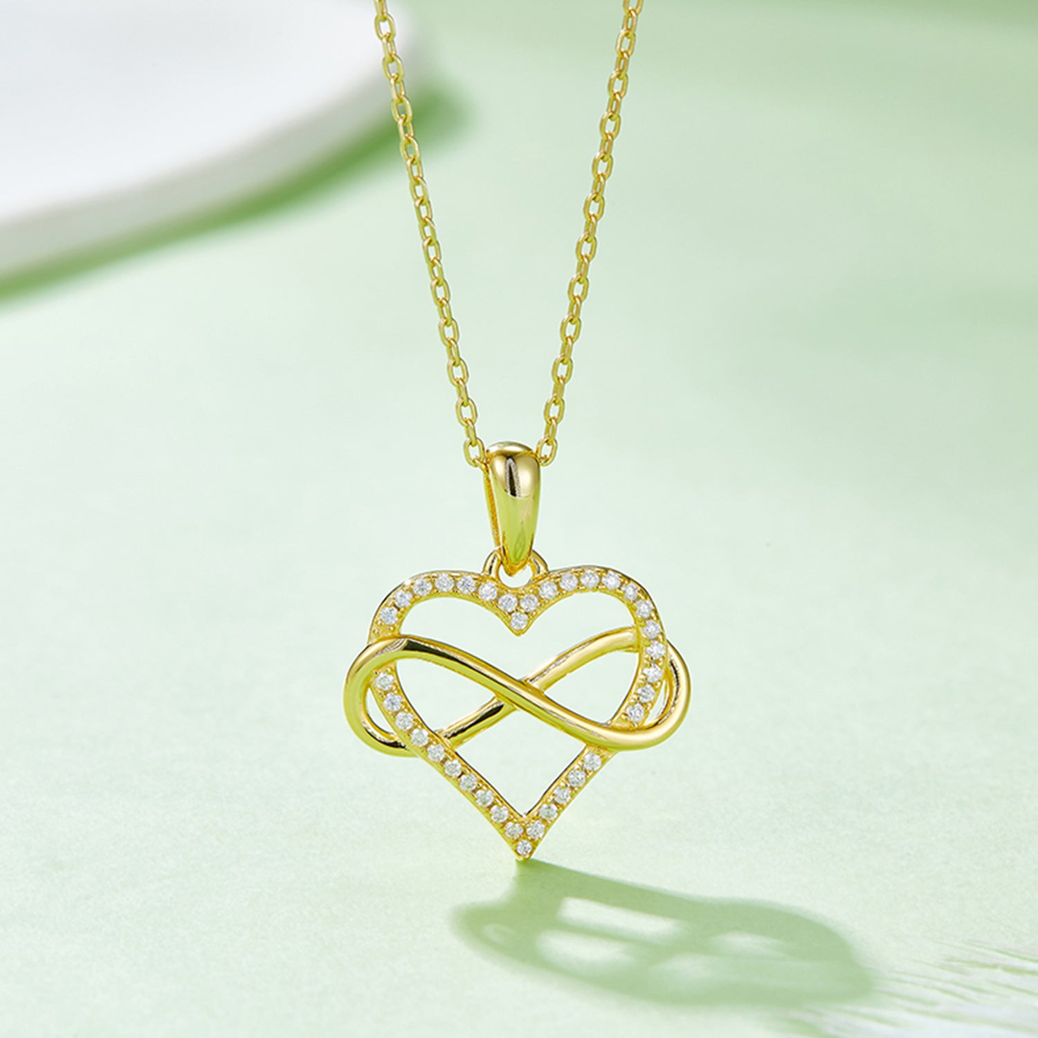 Moissanite 925 Sterling Silver Heart Shape Necklace Gold One Size 7cde216a-e7ad-40f7-9e5e-c13a403157a1-Max Trendsi