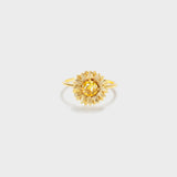 Sunflower Zircon 925 Sterling Silver Ring Gold 7ce39089-7962-48f0-8256-c12f9c5997c0-Max Trendsi