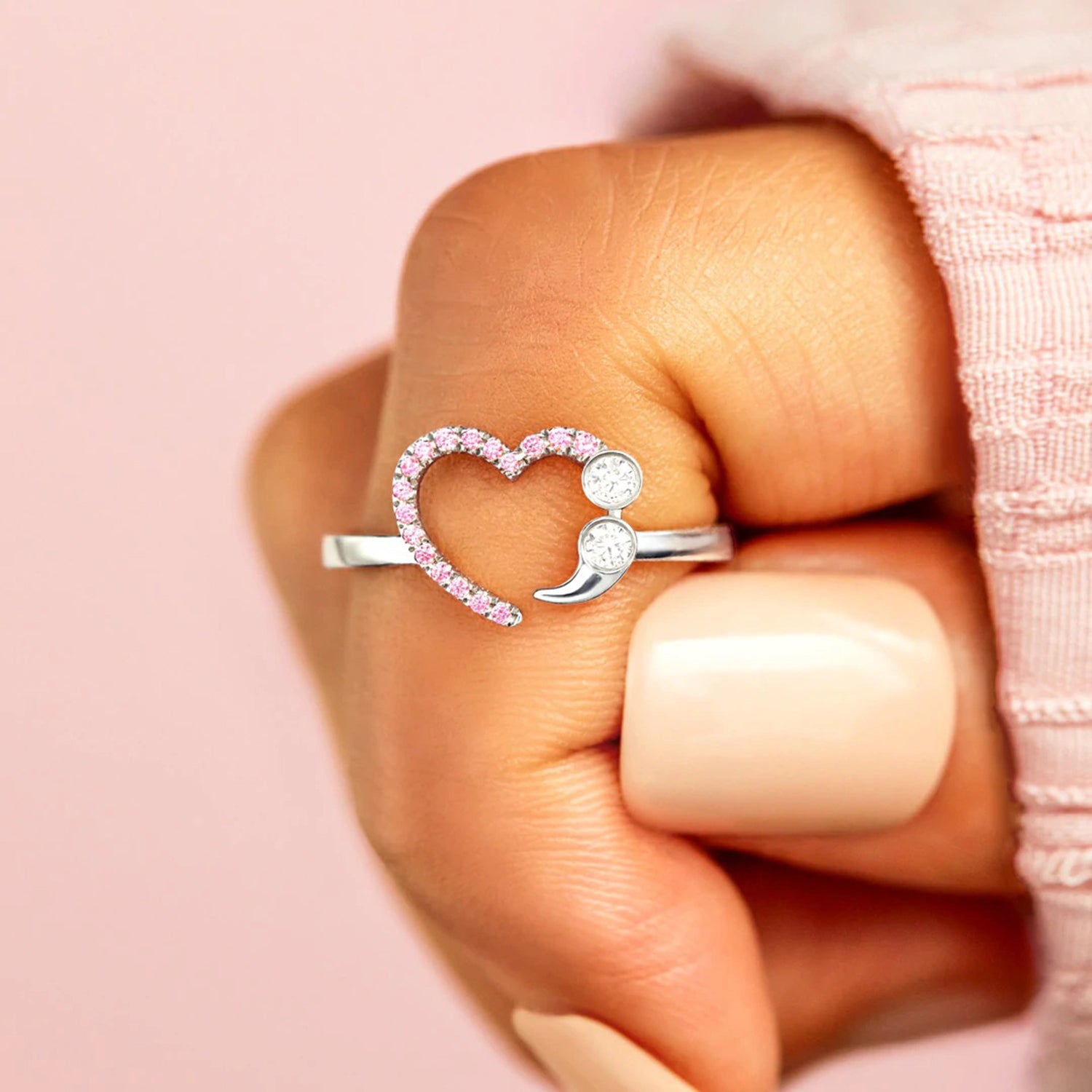 925 Sterling Silver Inlaid Zircon Ring 7d4b4c7c-56c6-44cc-844f-d85b36dbbaba-Max Trendsi