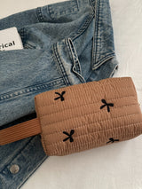 Texture Contrast Bow Wristlet Caramel One Size 7d56ebaf-202e-4b8a-baab-d4662ad46052-Max Trendsi