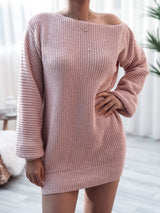 Rib-Knit Mini Sweater Dress Dusty Pink 7e0c835b311a42908fdce433ab51c57b-Max Glownestbest