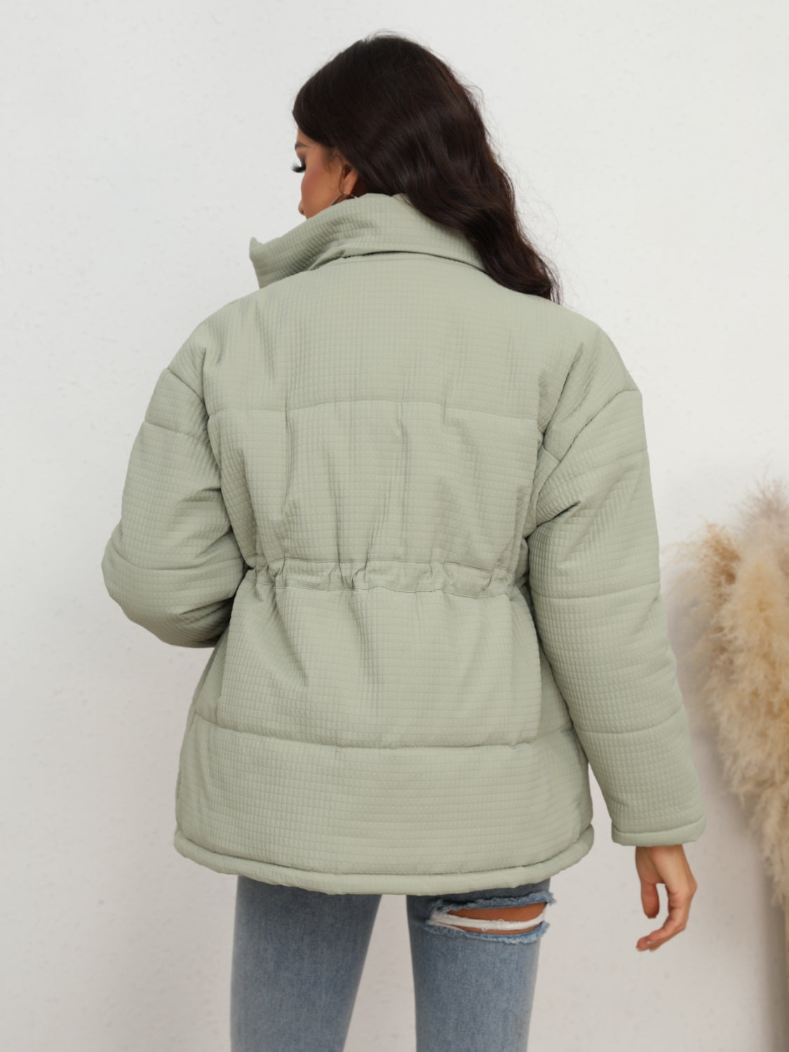 Glownestbest ® | Drawstring Waist Zip-Up Puffer Jacket 7e24d5d463a84b40901633a4daa8e01a-Max Glownestbest