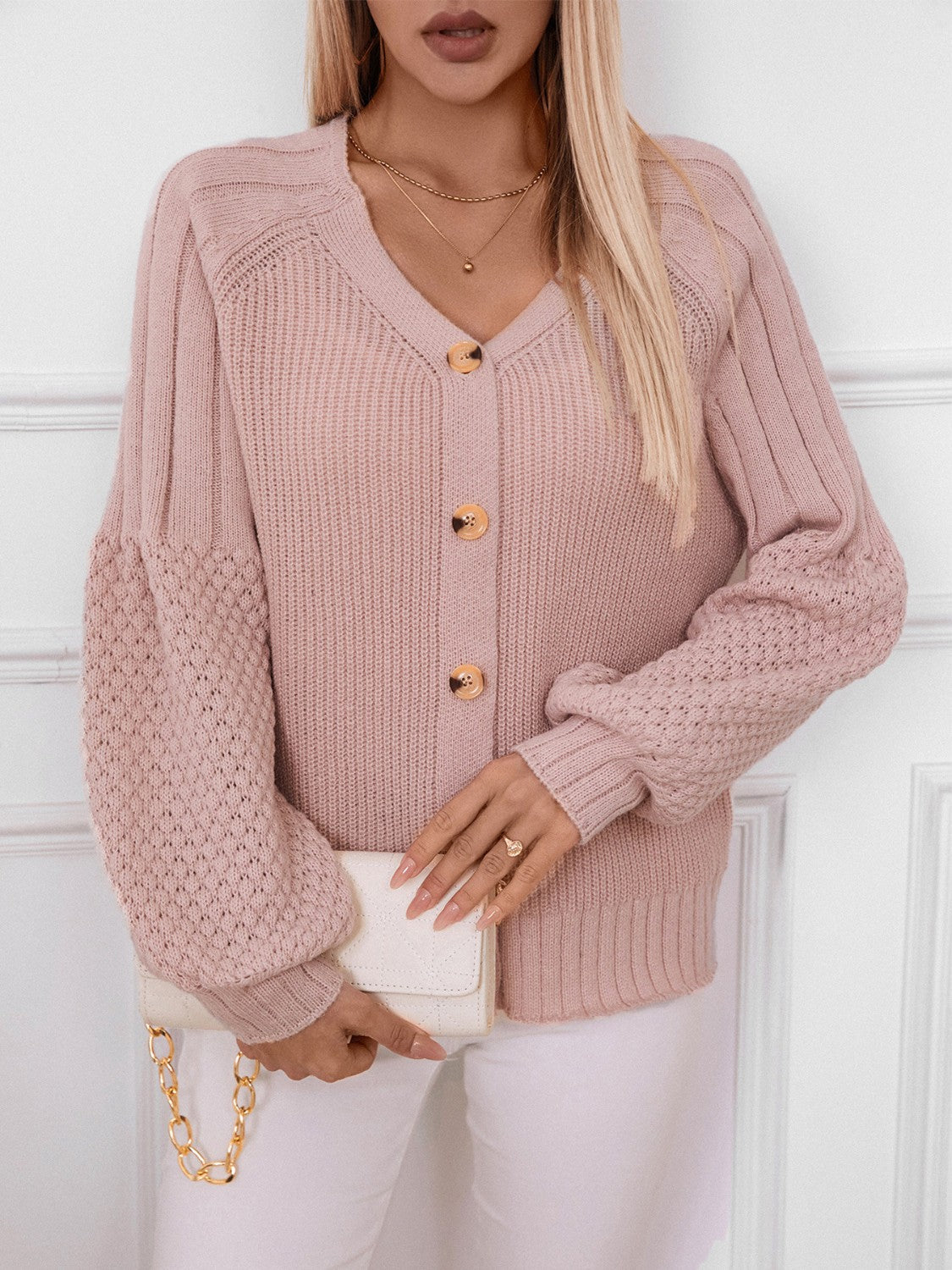 V-Neck Button Up Raglan Sleeve Cardigan 7eec7abf-feb8-46fc-8da4-c0852686ea9e-Max Glownestbest