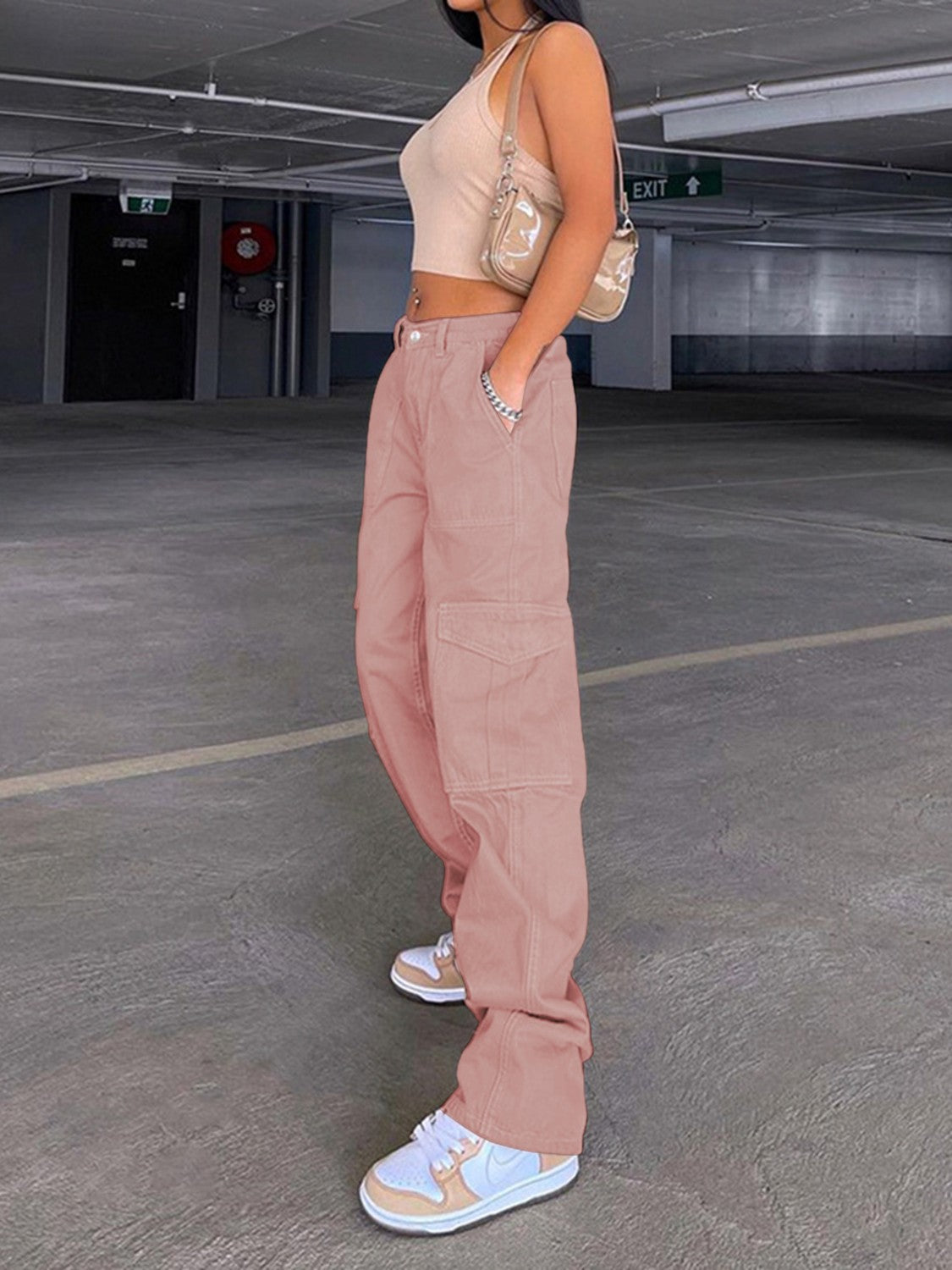 Straight Jeans with Pockets 7f497f4eae614ebb8d99010c36b9b100-Max Trendsi