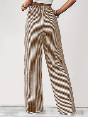 Drawstring Striped Elastic Waist Pants 7f906174-e0ff-4638-8c5e-28a0439e1a2f-Max Trendsi
