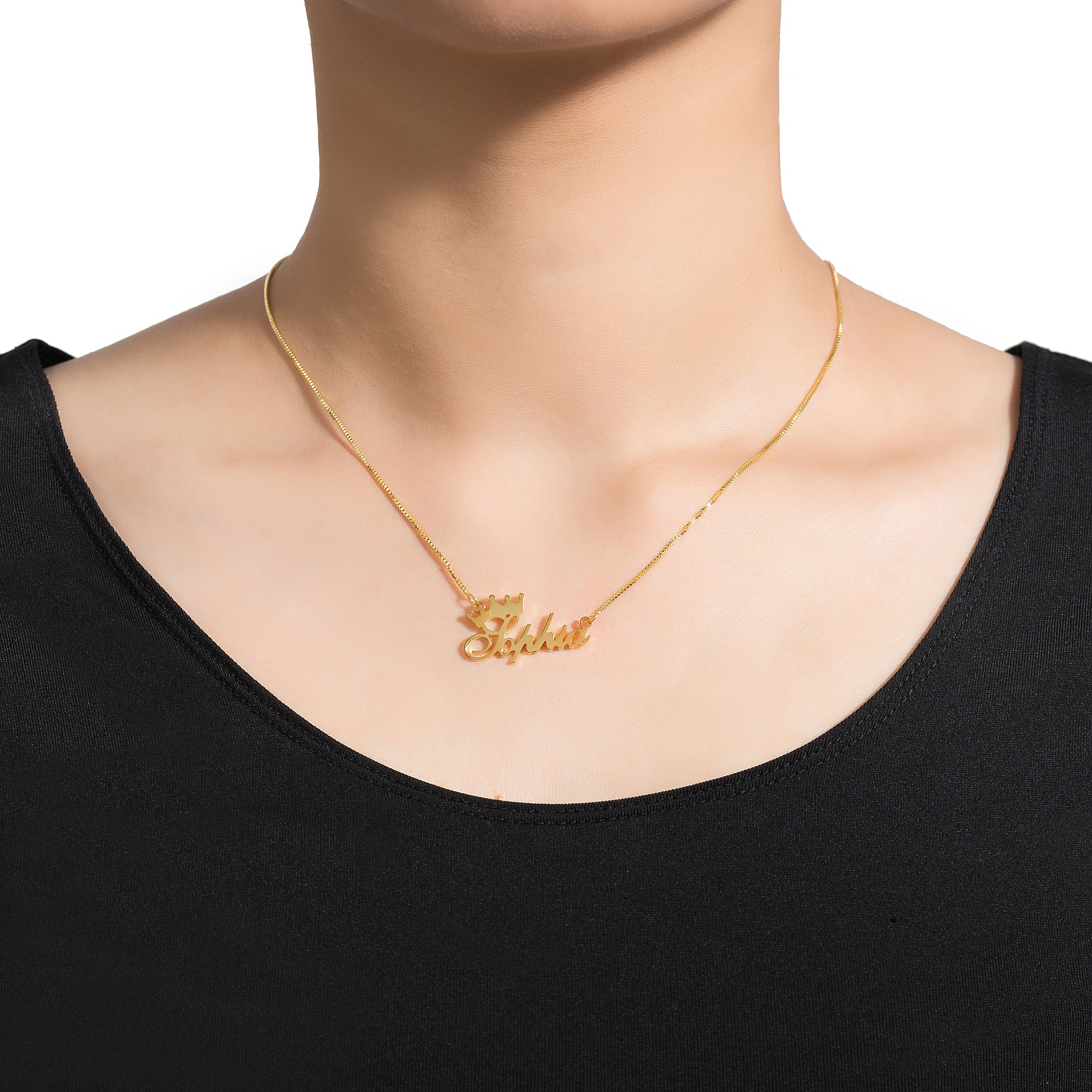 Exquisite Crown Custom Name Necklace 802fda09-3fb3-4581-8874-27c9a638fe8a Artshiney
