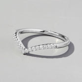 V Shape Inlaid Zircon 925 Sterling Silver Ring Silver 8055f3bc-02ba-48ce-adcf-87a77f0af8bf-Max Trendsi