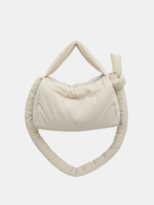Puffy Nylon Medium Crossbody Bag Beige One Size 805b8b13-3a1c-4479-9f85-d3ed13fb7564-Max Trendsi