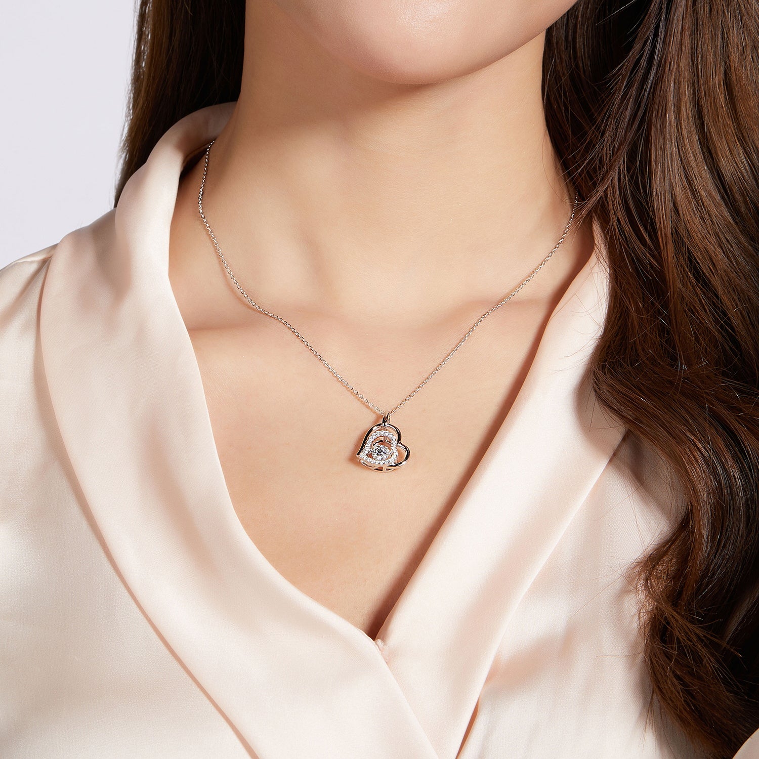 Moissanite 925 Sterling Silver Heart Necklace 814ae495-0c00-423f-9a70-42b94af01fd7-Max Trendsi