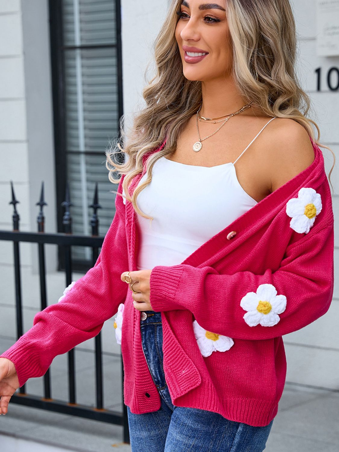 Glownestbest® | Crochet Flower Button Up Cardigan 8175a8df-ead5-433c-b4eb-47a6e949b6eb-Max Glownestbest