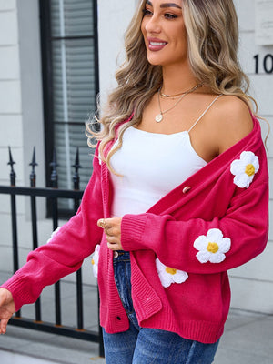Glownestbest® | Crochet Flower Button Up Cardigan 8175a8df-ead5-433c-b4eb-47a6e949b6eb-Max Glownestbest