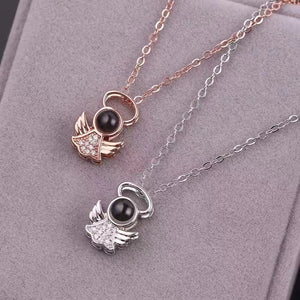 Noble and exquisite angel diamond projection necklace 81f9c4a6-3db2-4c63-bbed-c37d027a0adf Artshiney