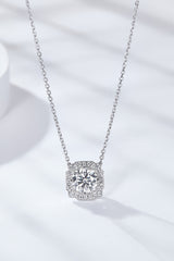 1 Carat Moissanite Flower Shape Pendant Chain Necklace Silver One Size 82ae00f2322148789b25013d1875b832-Max Trendsi
