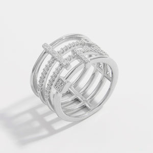 925 Sterling Silver Inlaid Zircon Ring 82c20a2e-8117-47e3-92a8-ae51596459b8-Max Trendsi