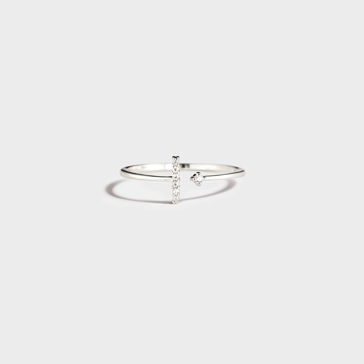 T Shape Inlaid Zircon 925 Sterling Silver Open Ring Silver 7 82e13a32-55ff-4ca7-a7e4-2312574a29db-Max Trendsi