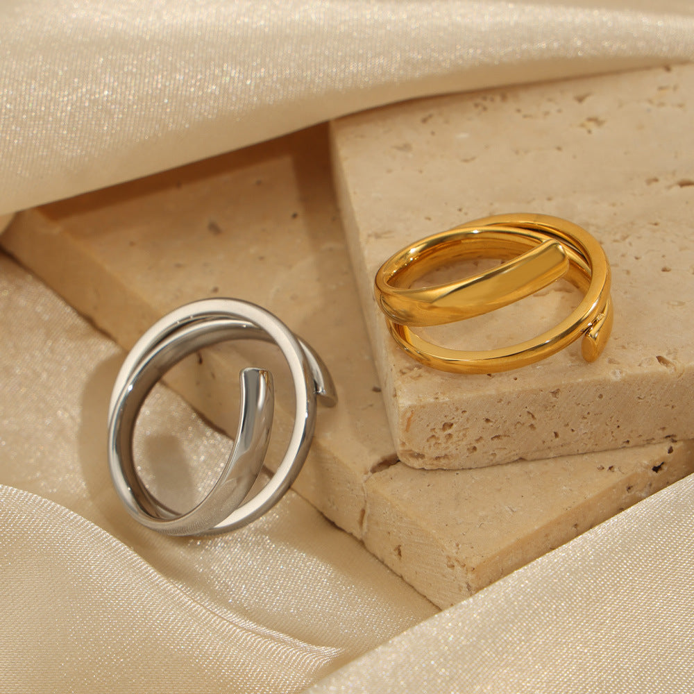 Titanium Steel Layered Wrap Ring 830a1864-7b26-4927-be85-02ff51bb8de9-Max Trendsi