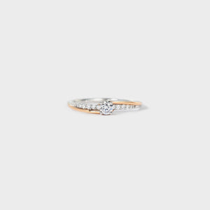 Inlaid Zircon Bicolor Rose Gold-Plated Ring Silver 831bbc24-8d3e-4b3d-a665-ce32687dec78-Max Trendsi