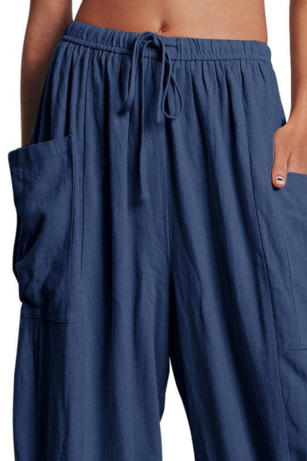 Full Size Pocketed Drawstring Wide Leg Pants 836d392f-bd06-4111-aa0e-e8ddf7956ba6-Max Trendsi