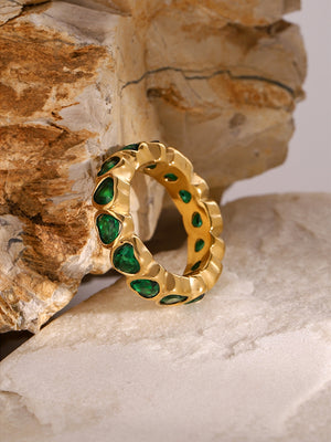 18K Gold-Plated Inlaid Zircon Ring 84476cd4-a409-4077-b695-358728c2c404-Max Trendsi
