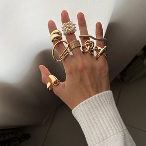 18K Gold-Plated Stainless Steel Open Ring 84896b13-b2f4-4771-b2ce-f8a1f32941a4-Max Trendsi