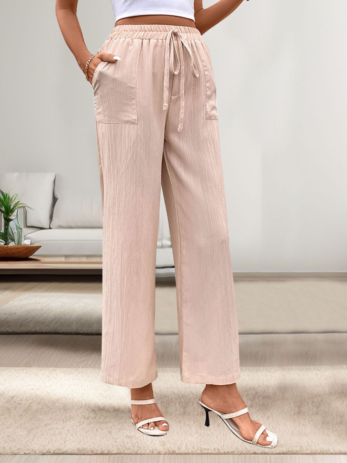 Perfee Tied Wide Leg Pants with Pockets 84b3c0c0-a48f-42f3-bd26-1702ae59cb1b-Max Trendsi