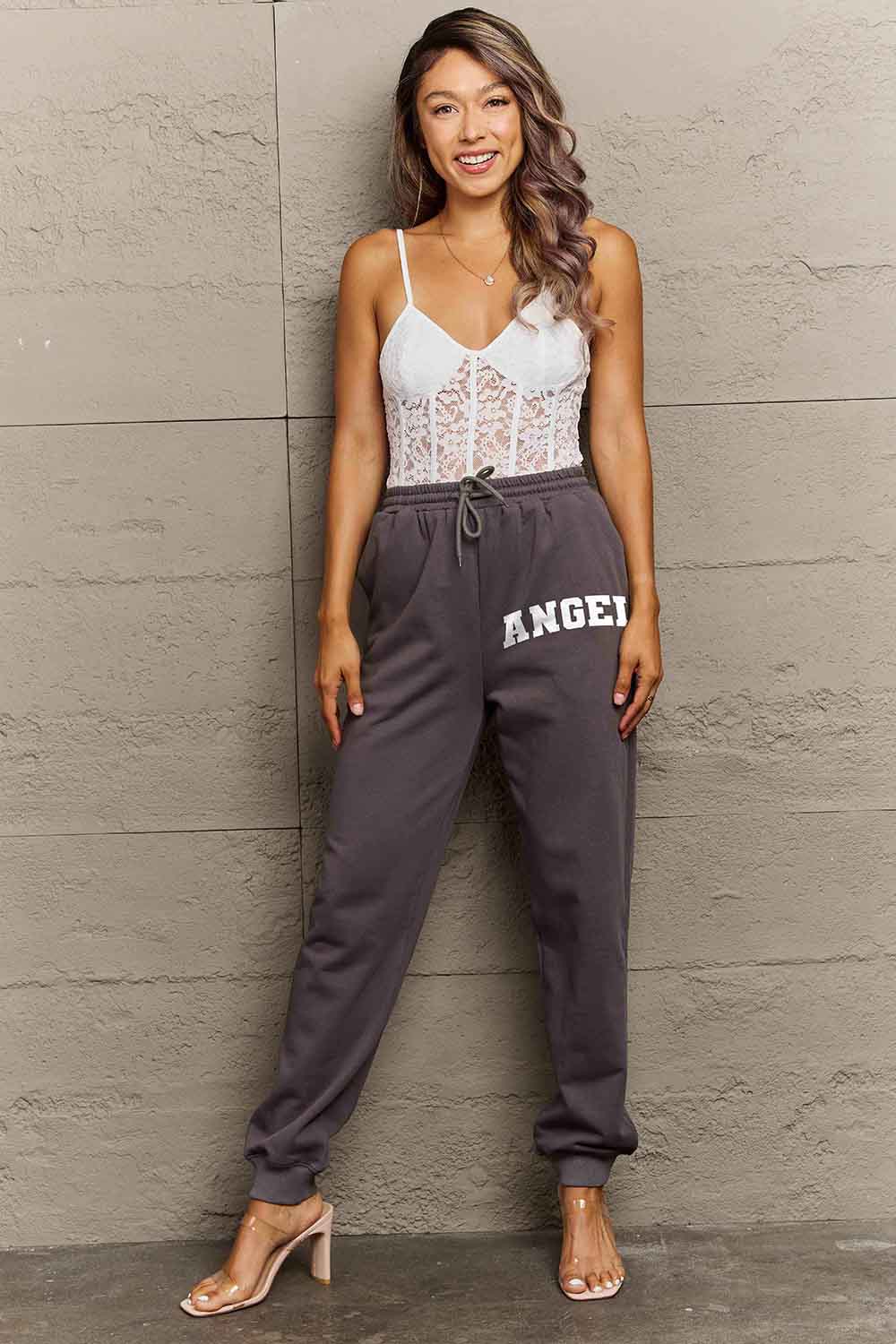 Simply Love Simply Love Full Size Drawstring Angel Graphic Long Sweatpants 84c83e562850427db1e619f2e3fa6824-Max Trendsi