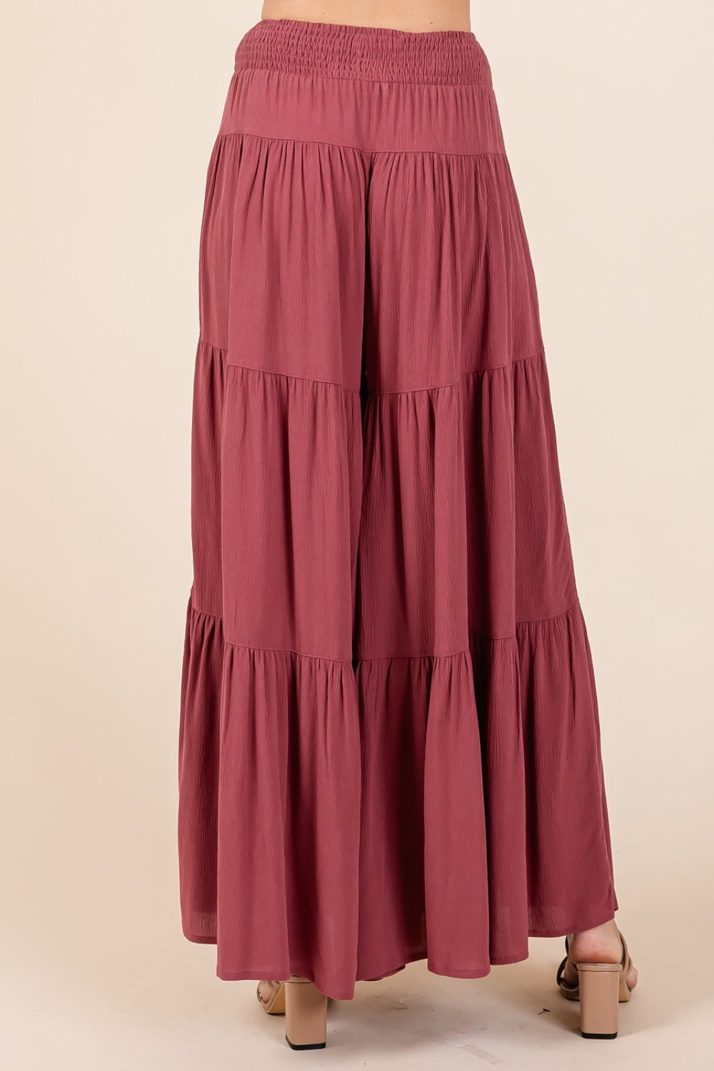 Mittoshop Tier Detail Smocked Elastic Waist Wide Leg Pants 84d6c0be-42ac-467c-b7ab-0877ad92b0b7-Max Trendsi