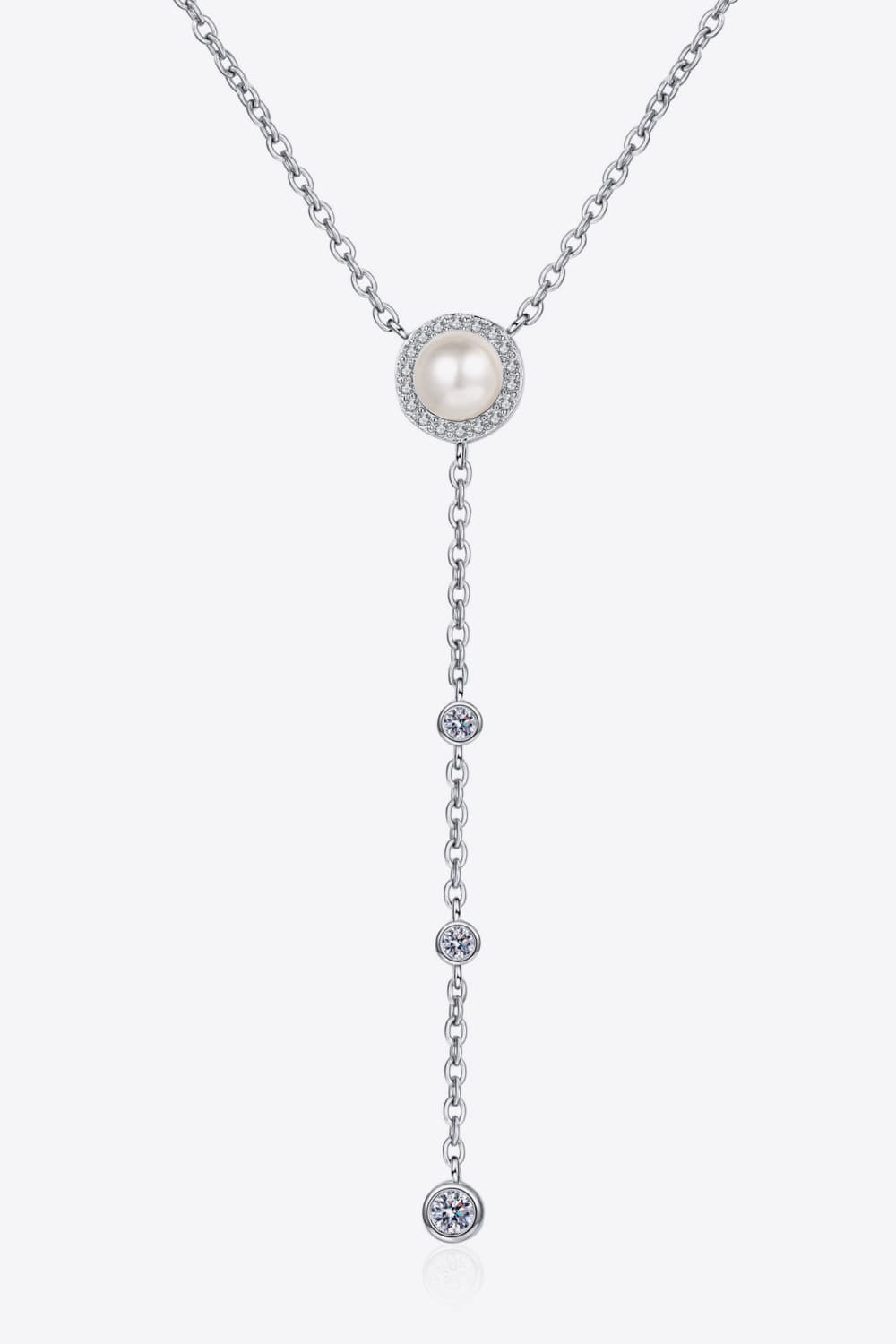 Moissanite Rhodium-Plated Necklace 84def9d7392843f98b1120e662e8affa-Max Trendsi