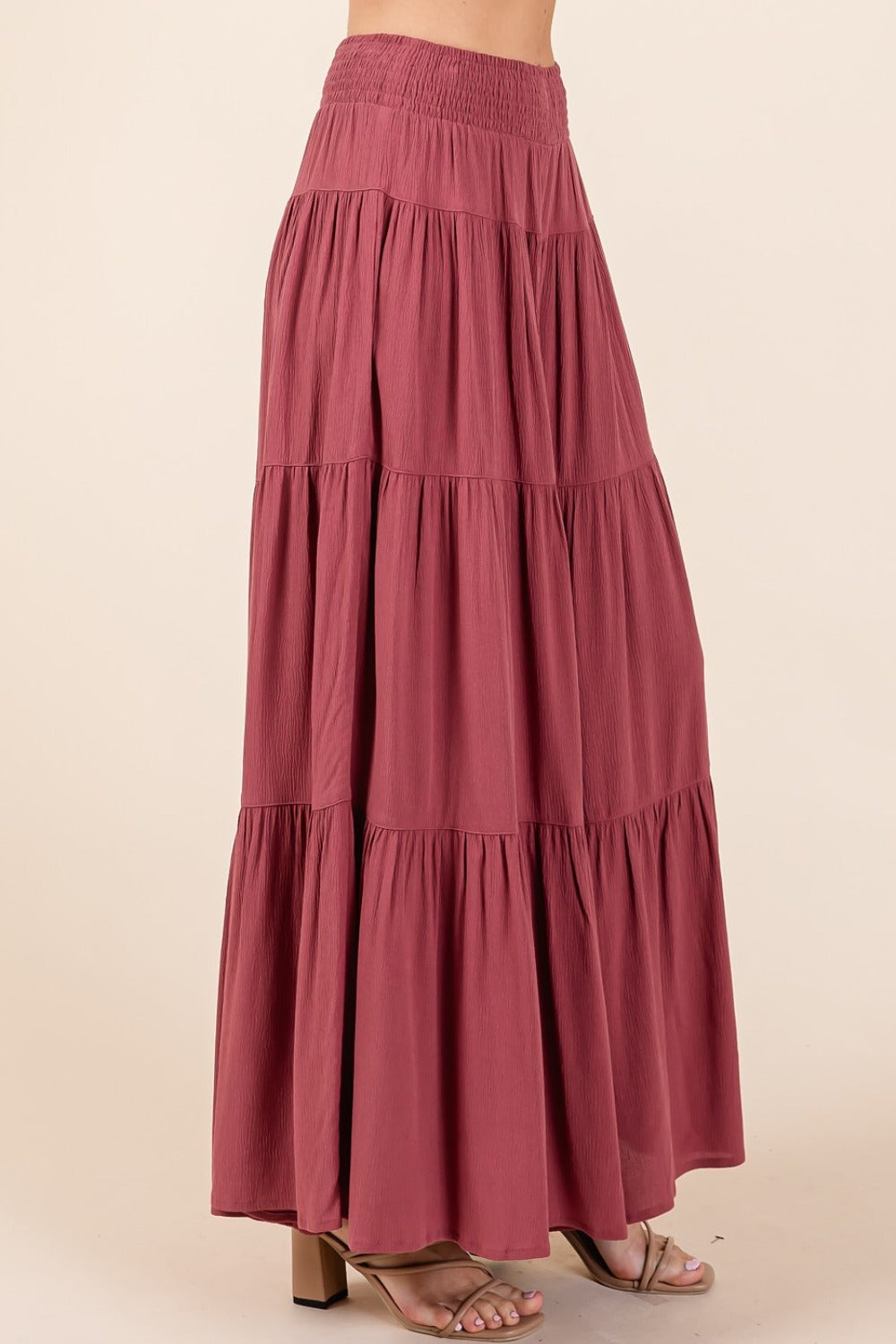 Mittoshop Tier Detail Smocked Elastic Waist Wide Leg Pants 851cecb0-66cd-4d82-9b22-97538578e083-Max Trendsi