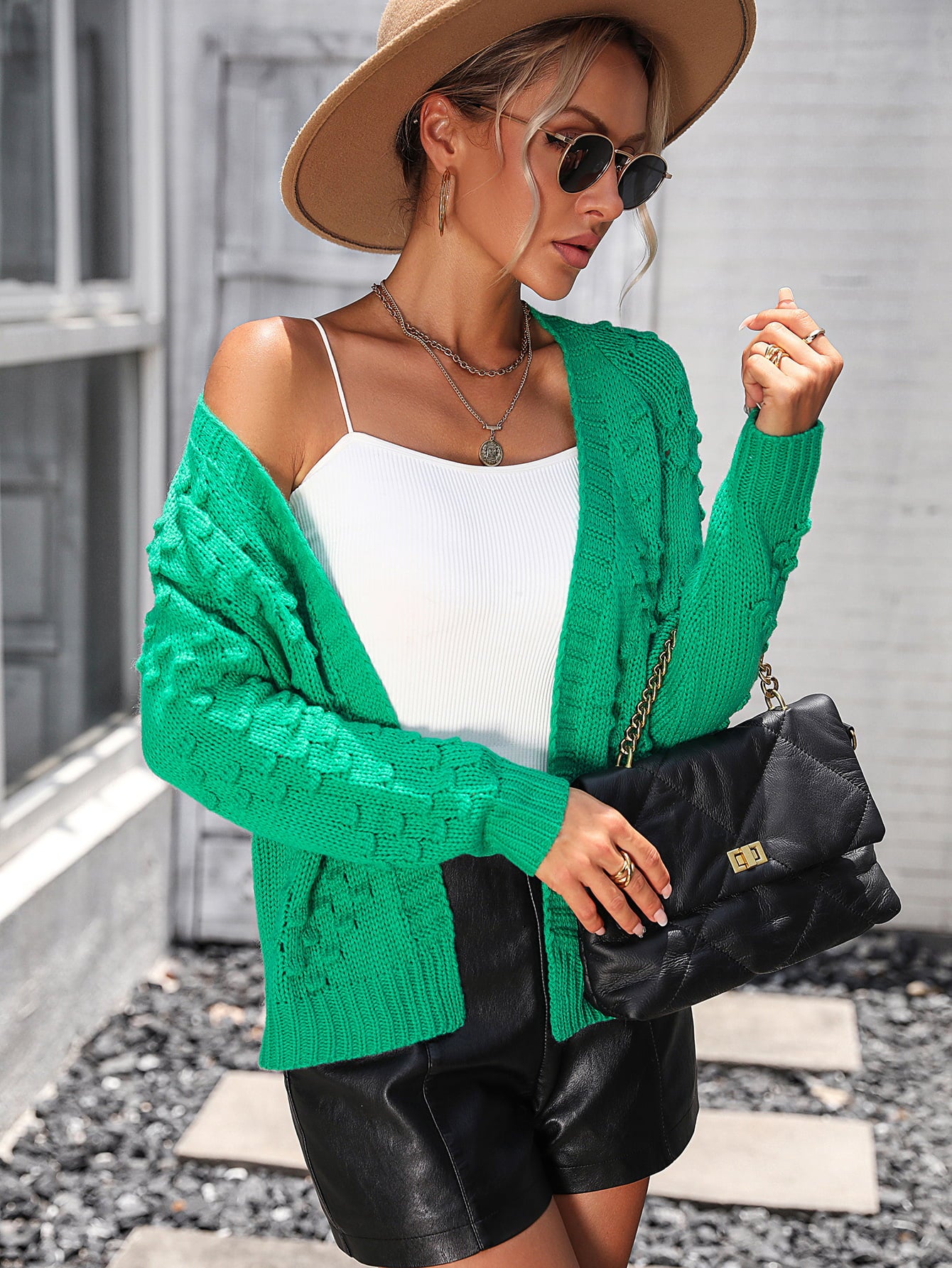 Glownestbest® | Open Front Long Sleeve Cardigan 856fc2d89b204bf48b487bf185072e8b-Max Glownestbest