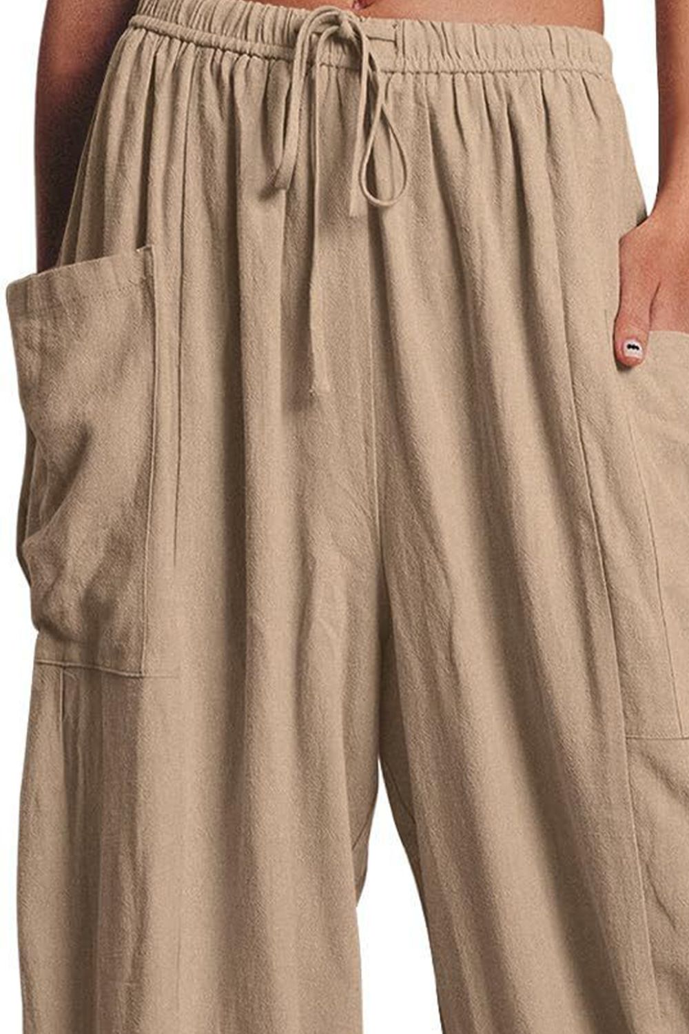 Full Size Pocketed Drawstring Wide Leg Pants 85d73393-0cb3-4e21-9d4b-1bc2e45f8b84-Max Trendsi