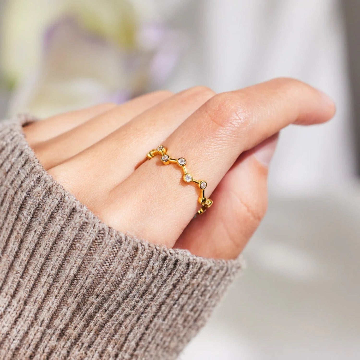 18K Gold-Plated 925 Sterling Silver Zircon Ring 85fa9df6-1a1f-4678-a414-06b664e35ca5-Max Trendsi