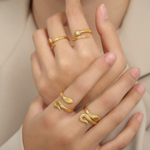 Titanium Steel Snake Shape Bypass Ring 8631dc87-71f0-44bd-b5c8-19b222a93092-Max Trendsi