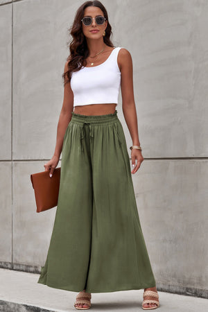 Drawstring Waist Wide Leg Pants 863c294a950c4c90823a0a20aadc10b5-Max Trendsi