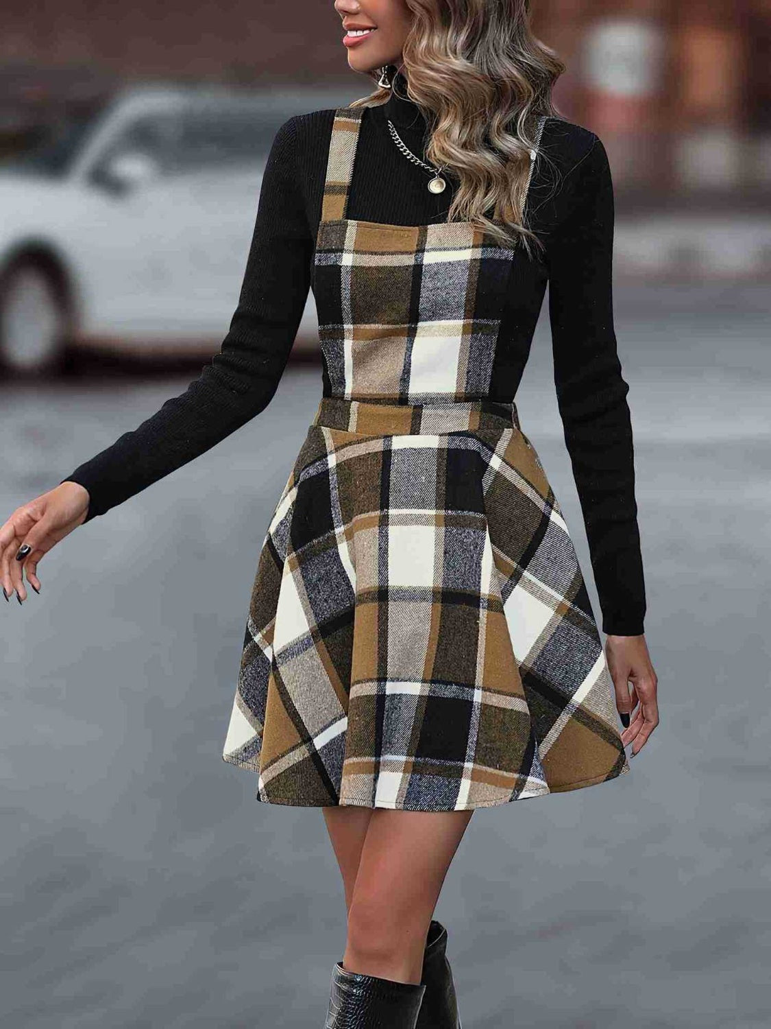 Crisscross Plaid Wide Strap Overall Dress 8712c7ff-63ff-4532-abd4-d70453944cc3-Max Glownestbest