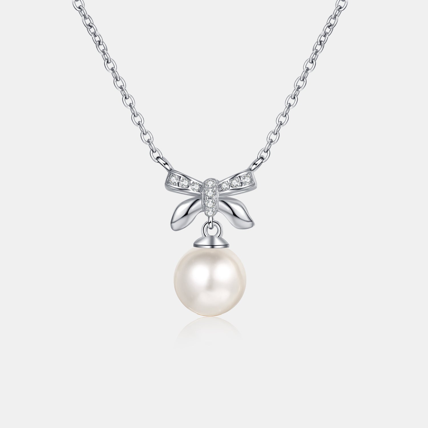 Pearl Pendant Moissanite 925 Sterling Silver Necklace Silver One Size 8769a8a4-ff70-4d39-8ddd-70beef889605-Max Trendsi