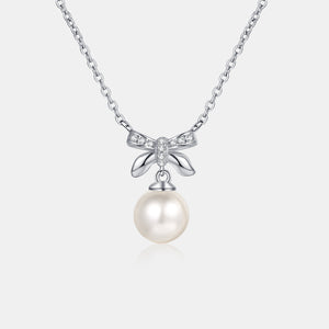 Pearl Pendant Moissanite 925 Sterling Silver Necklace Silver One Size 8769a8a4-ff70-4d39-8ddd-70beef889605-Max Trendsi
