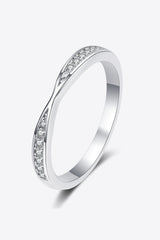 Moissanite Rhodium-Plated Ring Silver 87927559059341ed8c16299466abf088-Max Trendsi