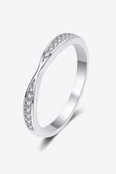 Moissanite Rhodium-Plated Ring Silver 87927559059341ed8c16299466abf088-Max Trendsi