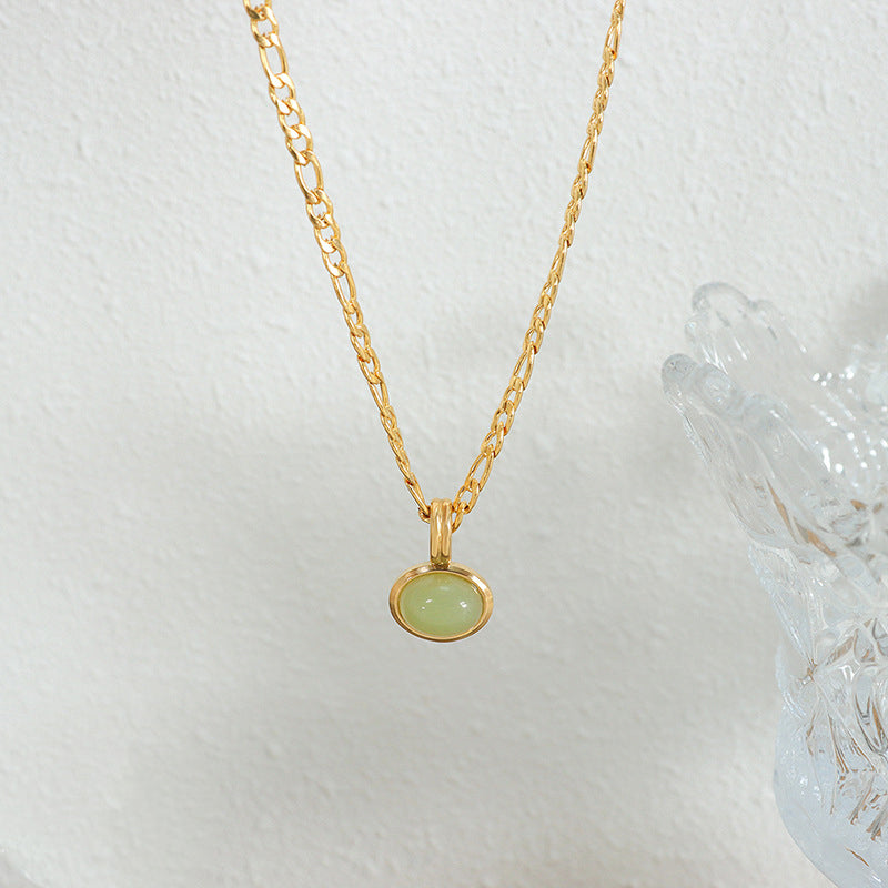 18K gold noble and light luxury gem-set design necklace and earrings set 87bfed2a-128b-4c82-8d38-fa81454f987e Artshiney