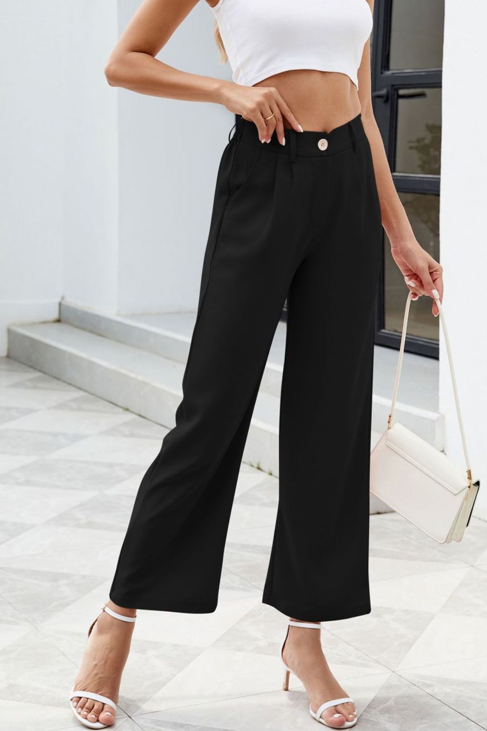 Pocketed High Waist Pants 87d4df1d-e3c7-4905-bc41-e8c3d3194f72-Max Trendsi