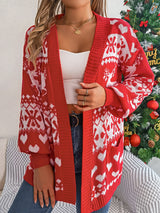 Pocketed Open Front Long Sleeve Cardigan Deep Red 87f3a4bf-c83e-4e71-afbe-fccfea616f68-Max Glownestbest