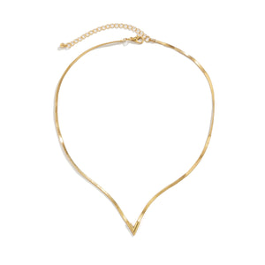 Fashion Simple V-Shaped Flat Snake Chain Necklace 880c27ec-ddd4-4a9b-b7a5-dd3af6d47b9b Artshiney