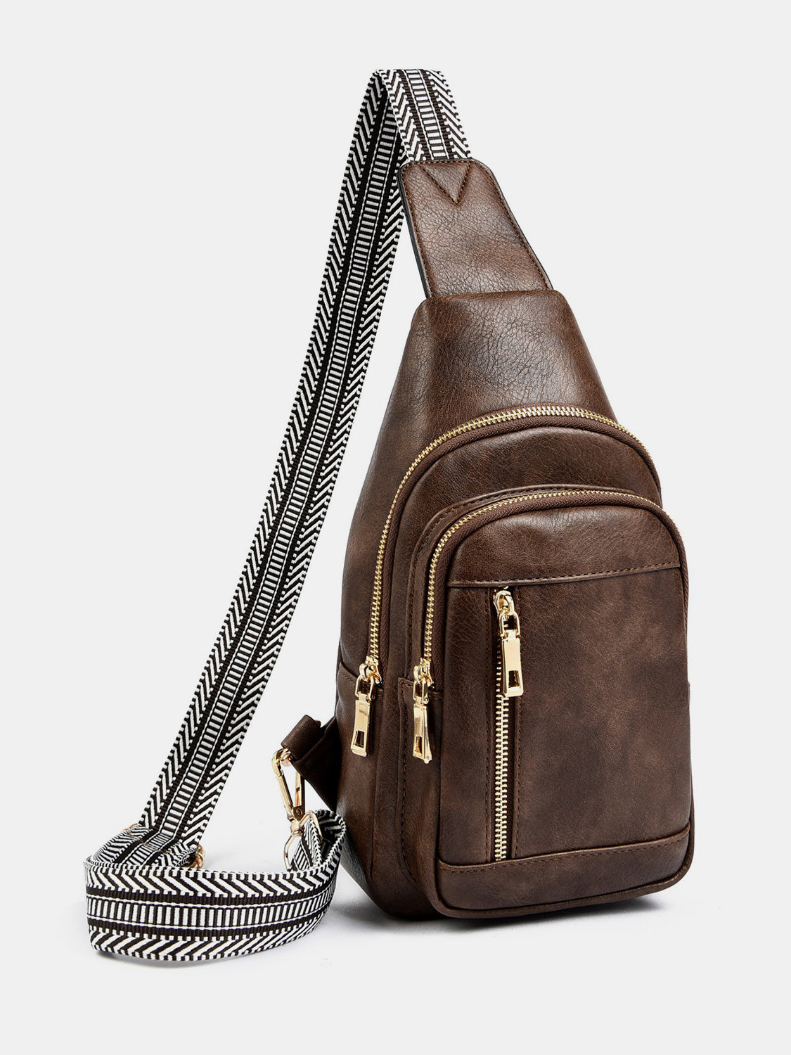 PU Leather Adjustable Strap Crossbody Bag Coffee Brown One Size 885d6972-02e8-4b8e-bd3e-a83db326b1d7-Max Trendsi