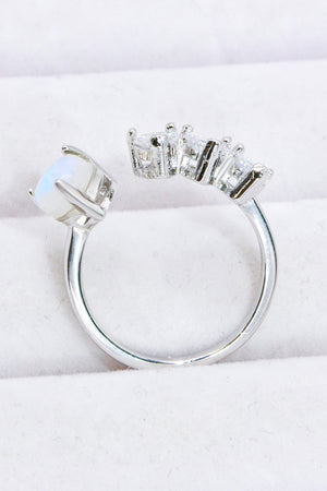 Natural Moonstone and Zircon Heart Open Ring 8883e27de12d422c96fe5e7e135eebce-Max Trendsi