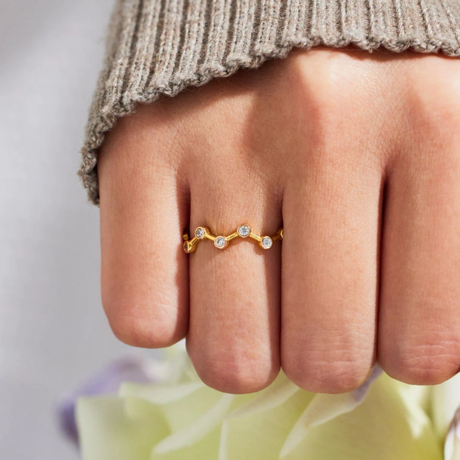 18K Gold-Plated 925 Sterling Silver Zircon Ring Gold 88b209be-2372-46a8-9321-5b8fc35ca901-Max Trendsi