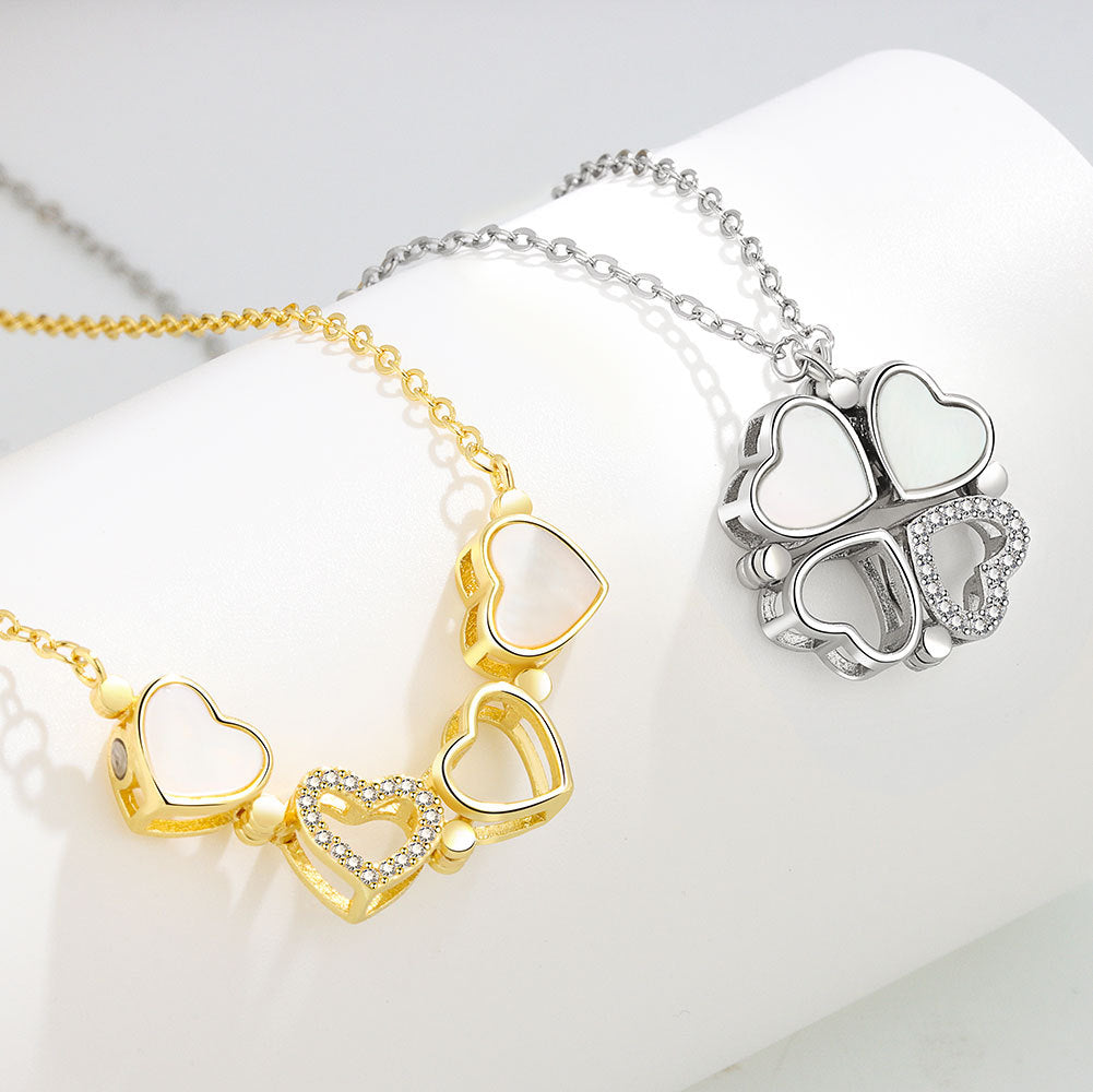 Trendy and personalized four-leaf clover and heart, a two-wear design and versatile necklace 88bb85f6-0f09-42fc-a0f8-812540e75c91 Artshiney