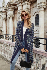 Angel Wings Multicolored Ribbed Trim Open Front Cardigan with Pockets Navy 89040da179cf4dc6b6a5facee60e05bc-Max Glownestbest